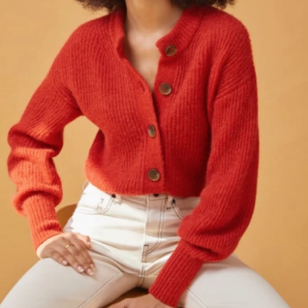 Everlane Cropped Alpaca Cardigan Size S